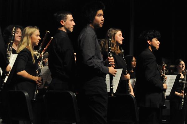 Students performing at the 2023-2024 All County Band Concert